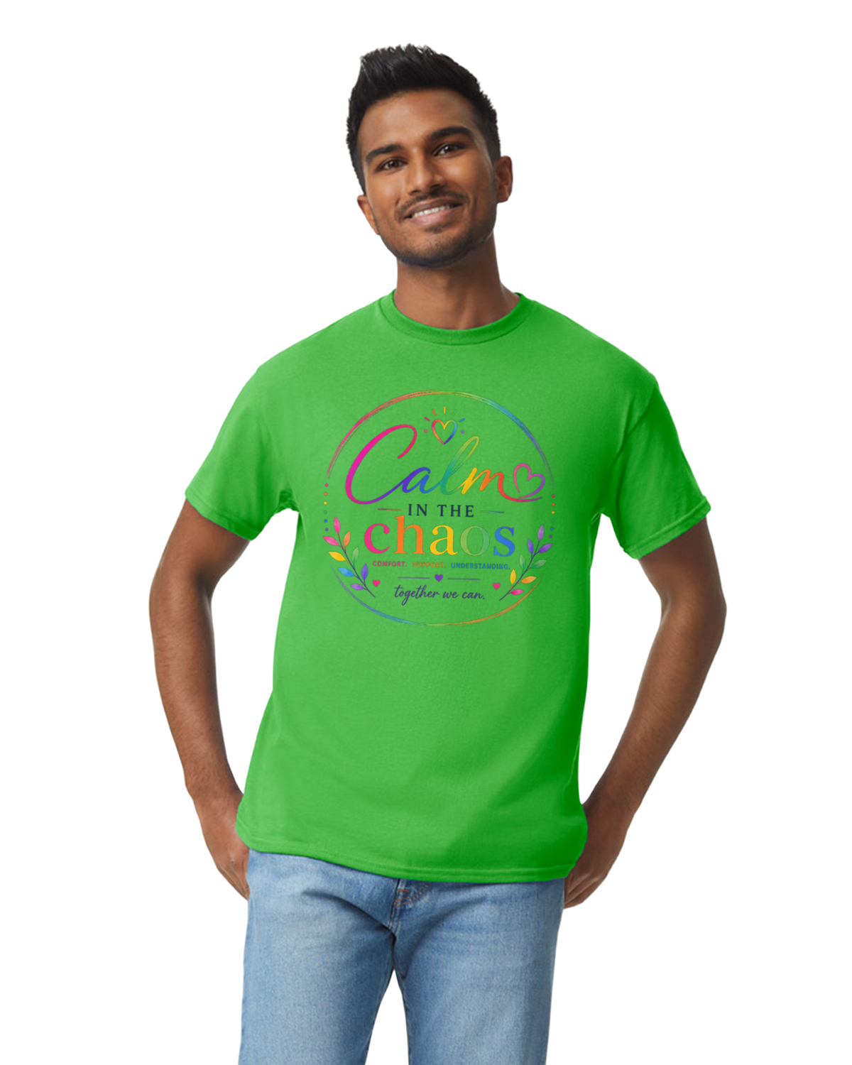 Green Calm in the Chaos Adult T Shirt