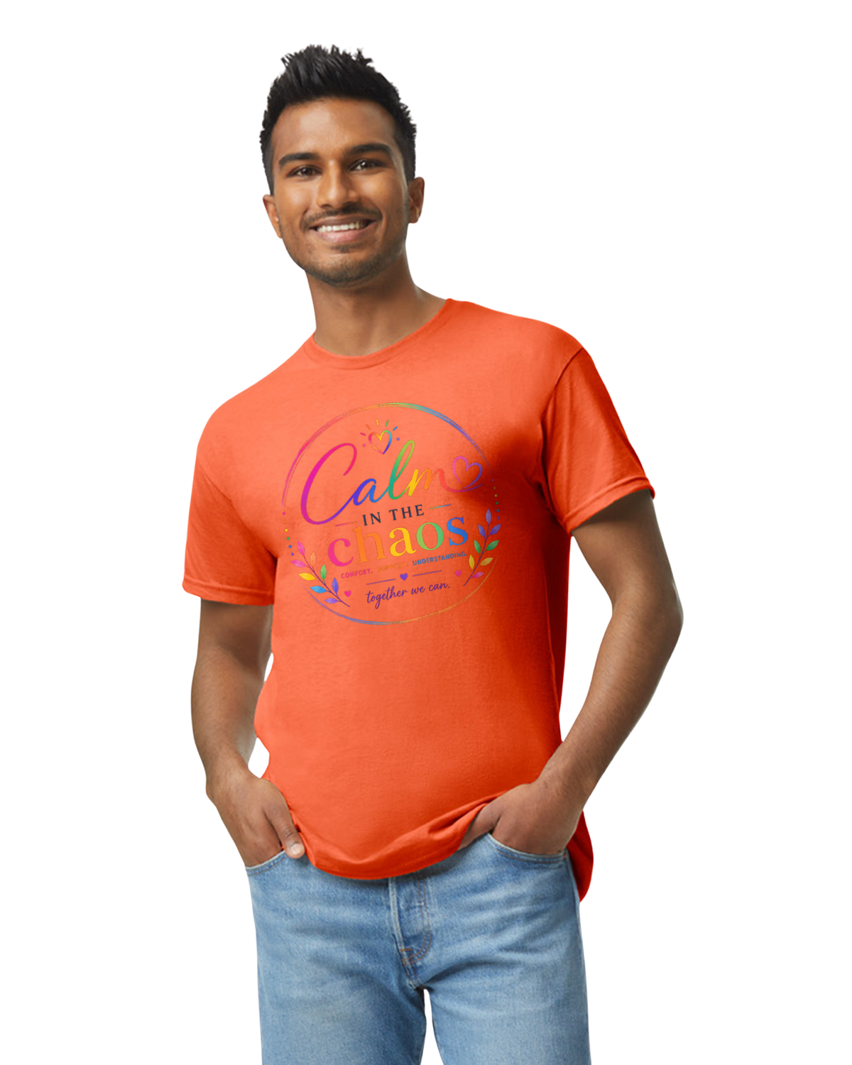 Orange Calm in the Chaos Adult T Shirt