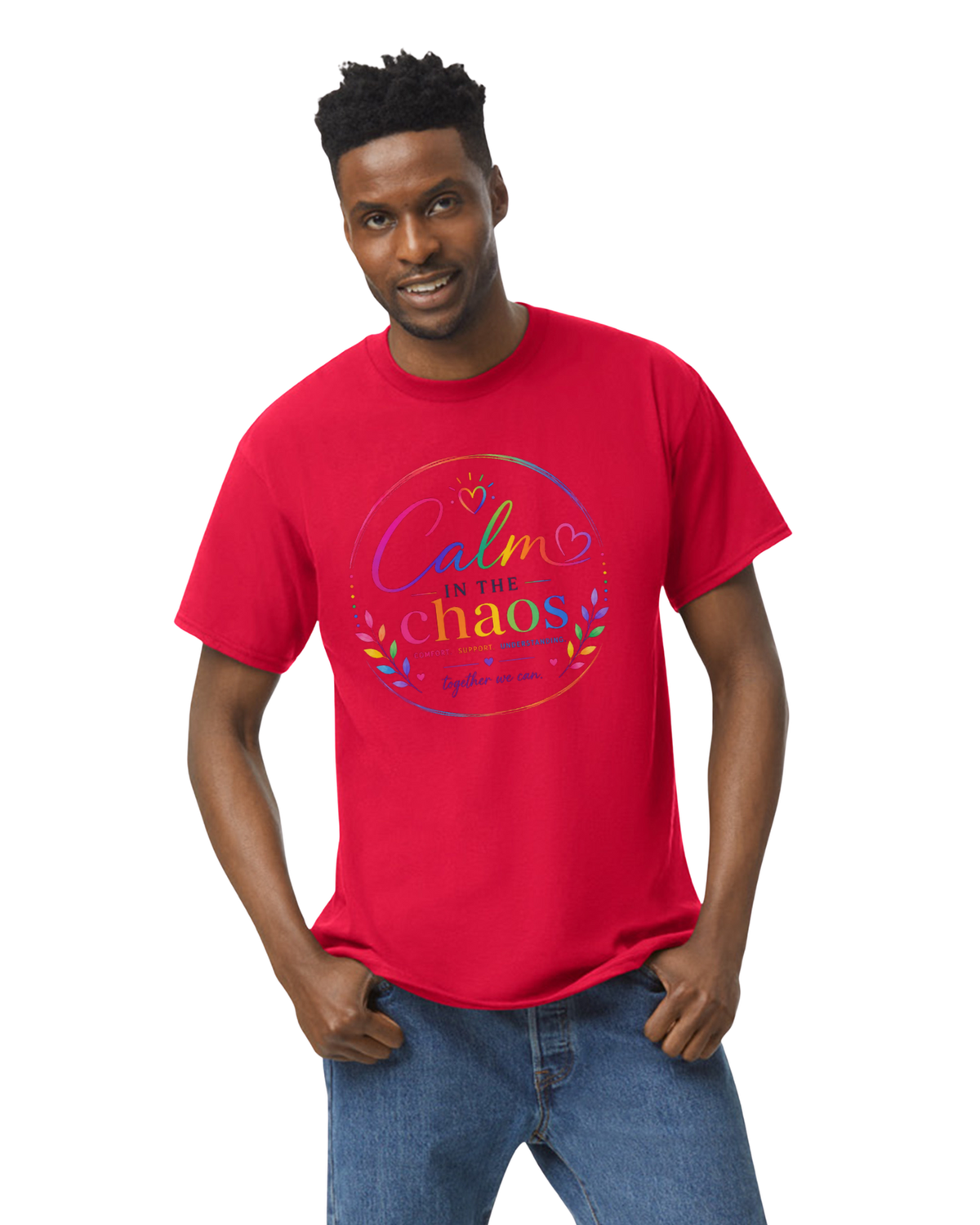Red Calm in the Chaos Adult T Shirt