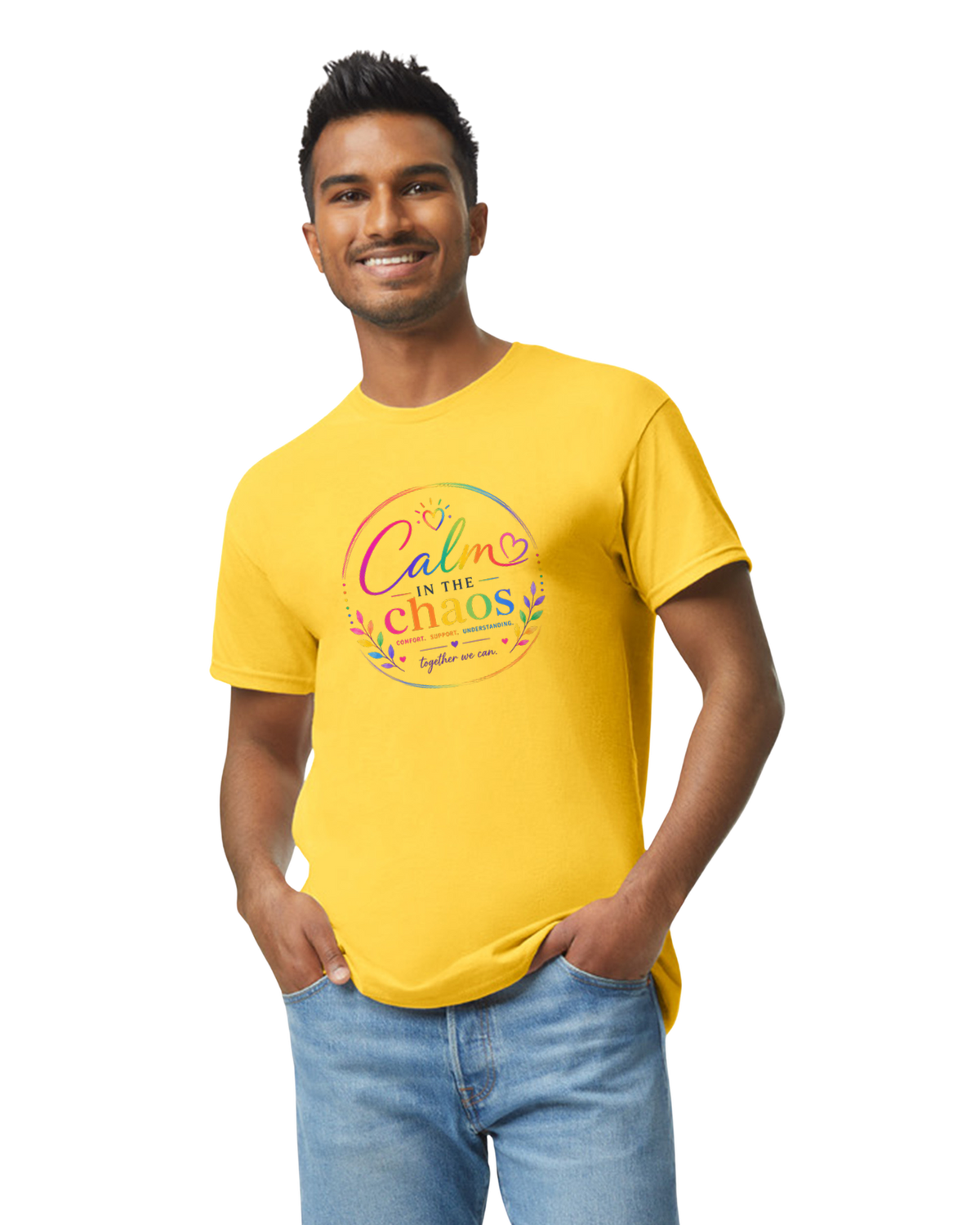 Yellow Calm in the Chaos Adult T Shirt