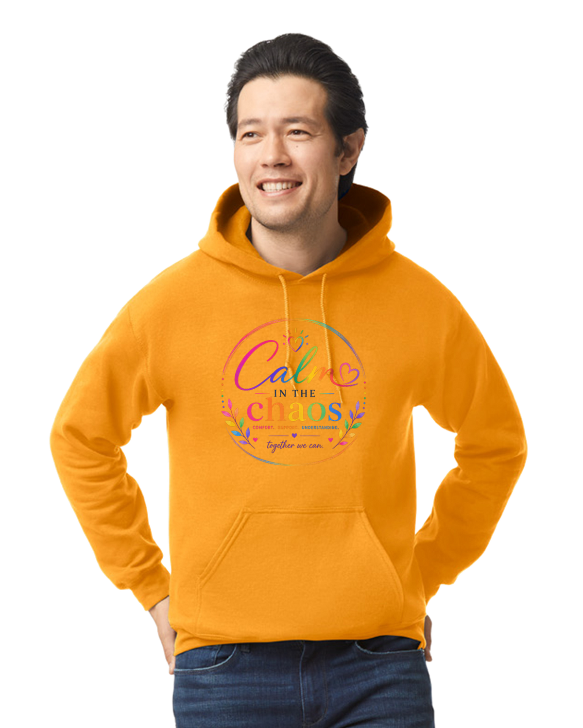 Yellow Calm in the Chaos Adult Hoodie
