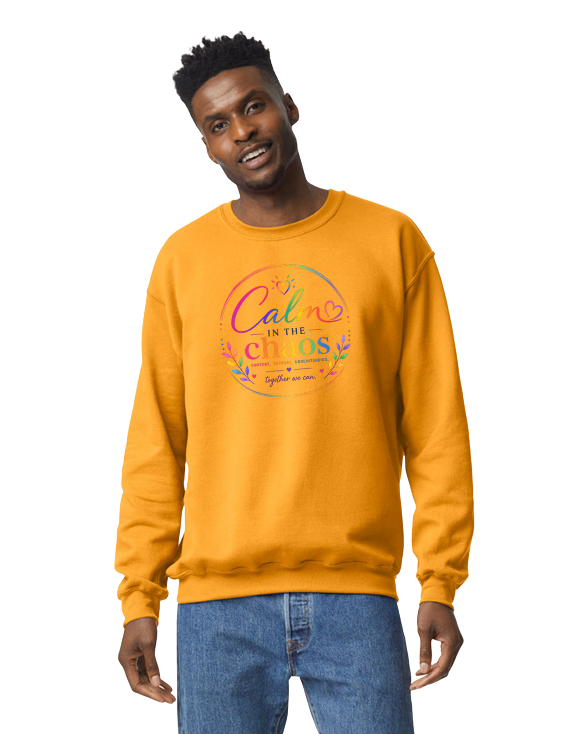 Yellow Calm in the Chaos Adult Crewneck