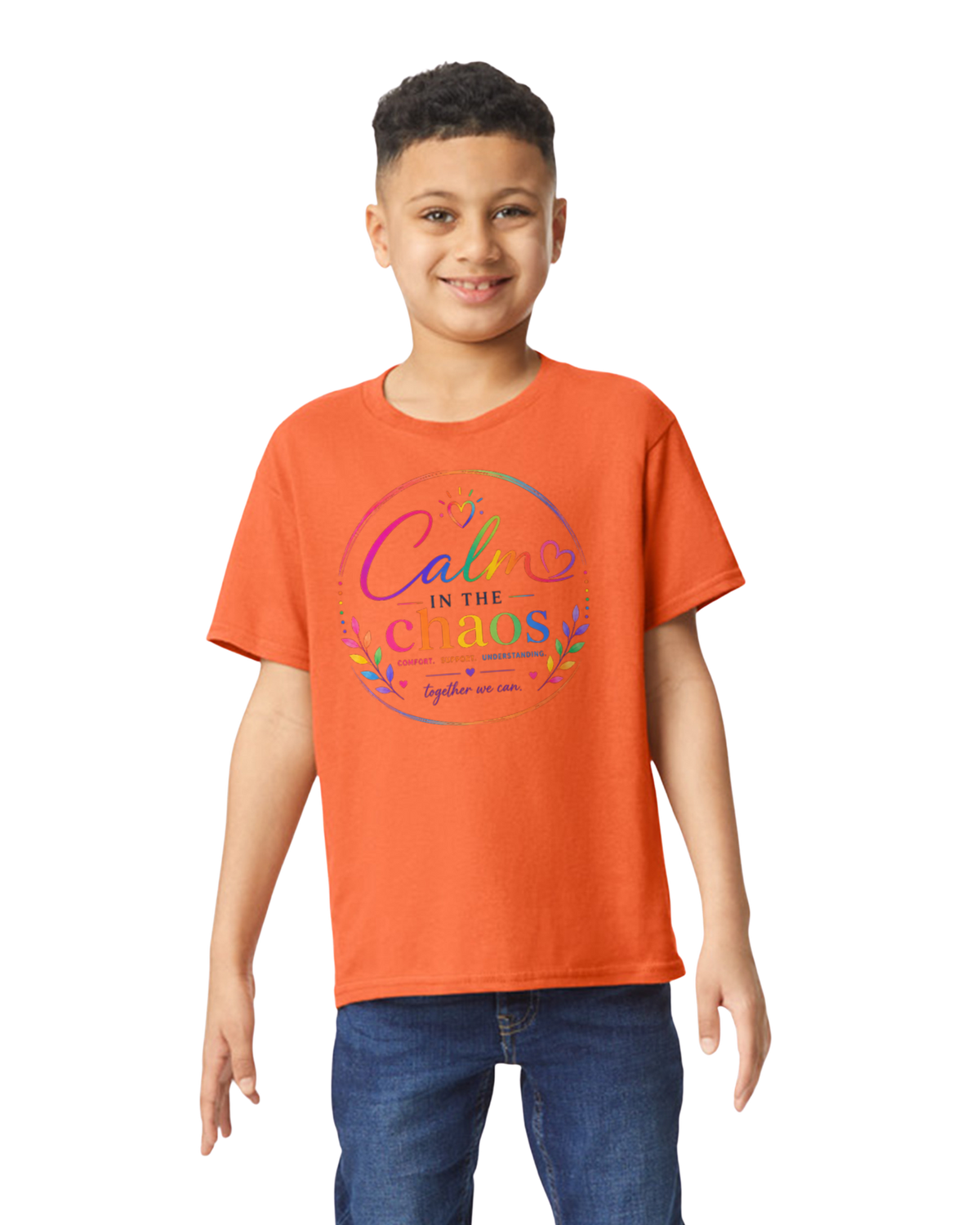 Orange Calm in the Chaos Youth Tee