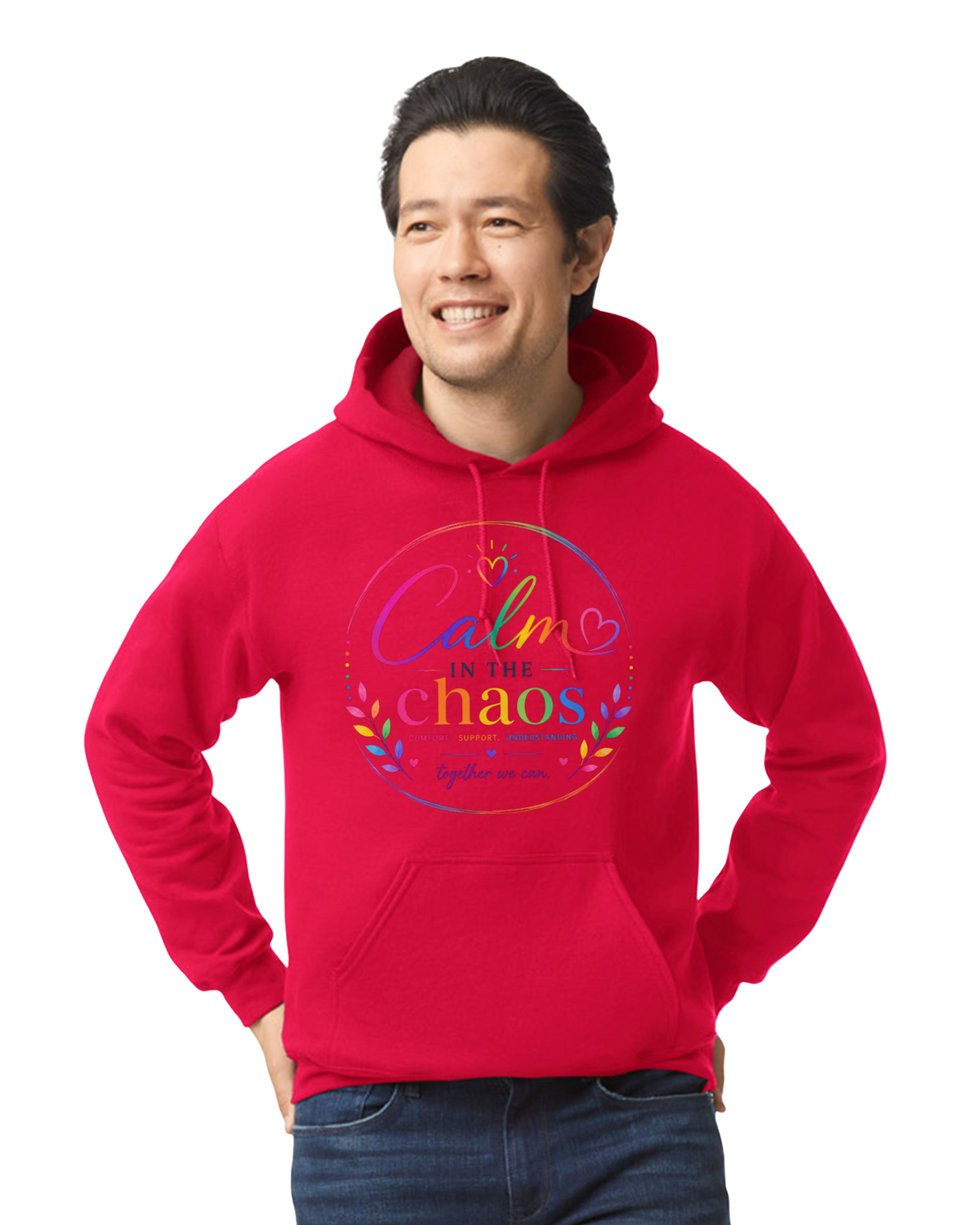 Red Calm in the Chaos Adult Hoodie
