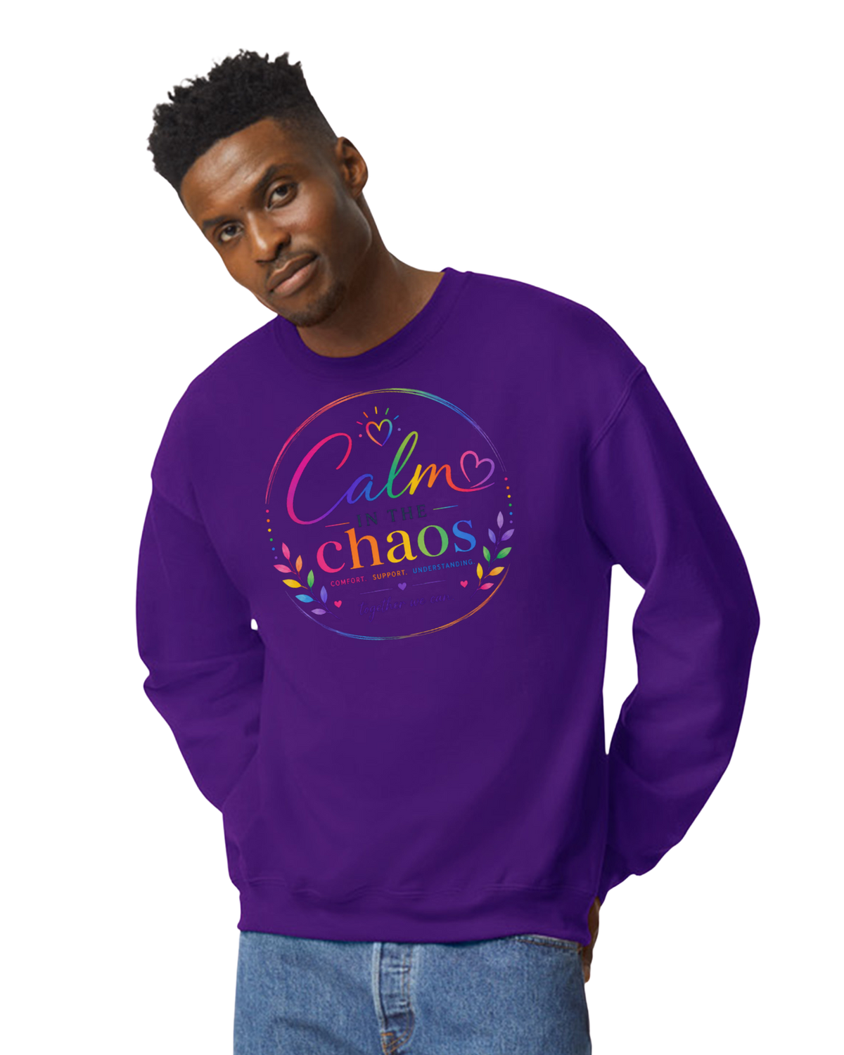 Purple Calm in the Chaos Adult Crewneck