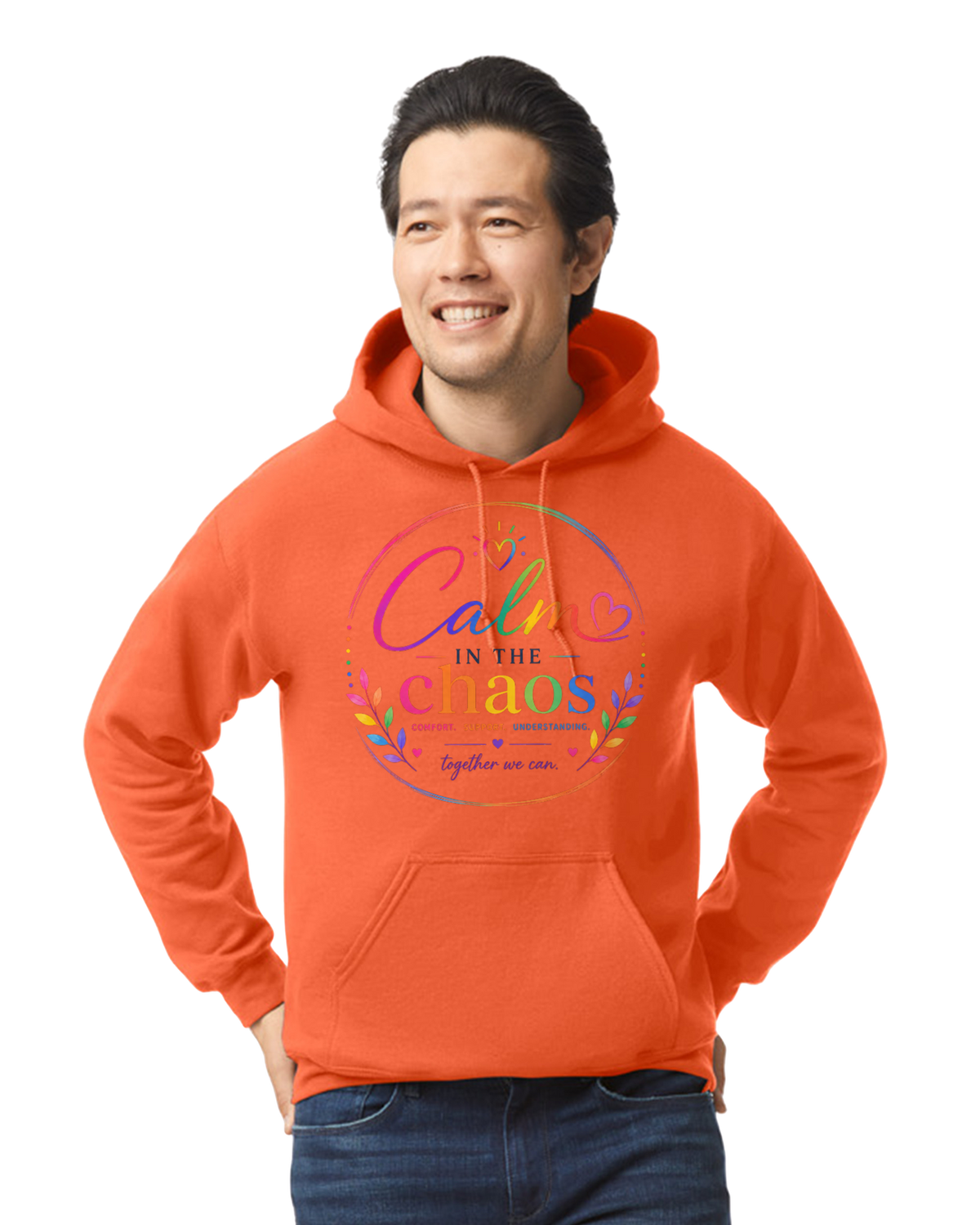 Orange Calm in the Chaos Adult Hoodie