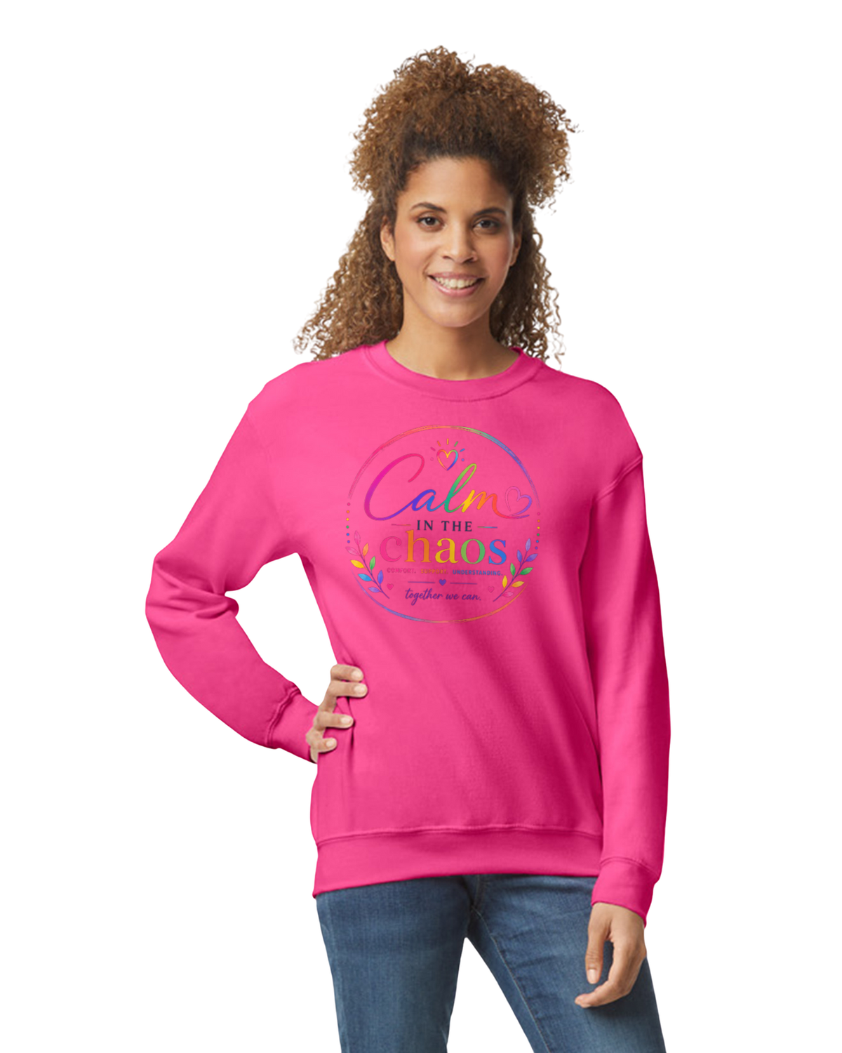 Pink Calm in the Chaos Adult Crewneck