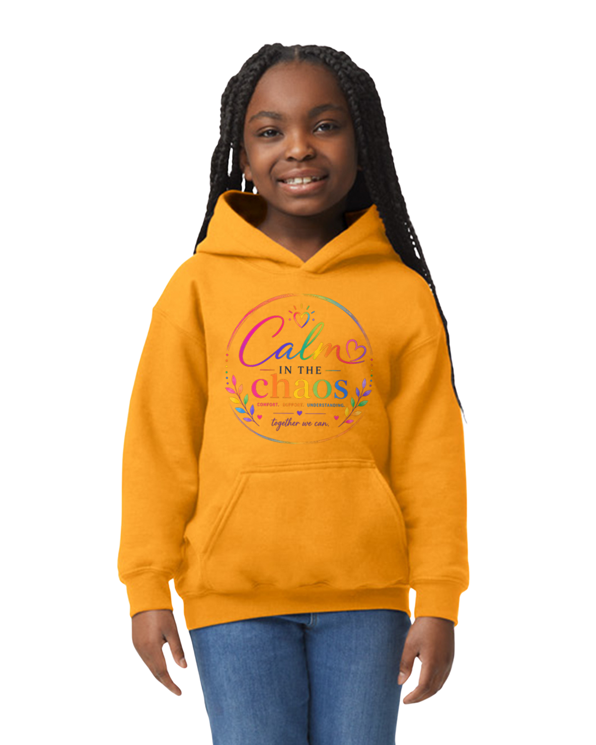 Yellow Calm in the Chaos Youth  Hoodie
