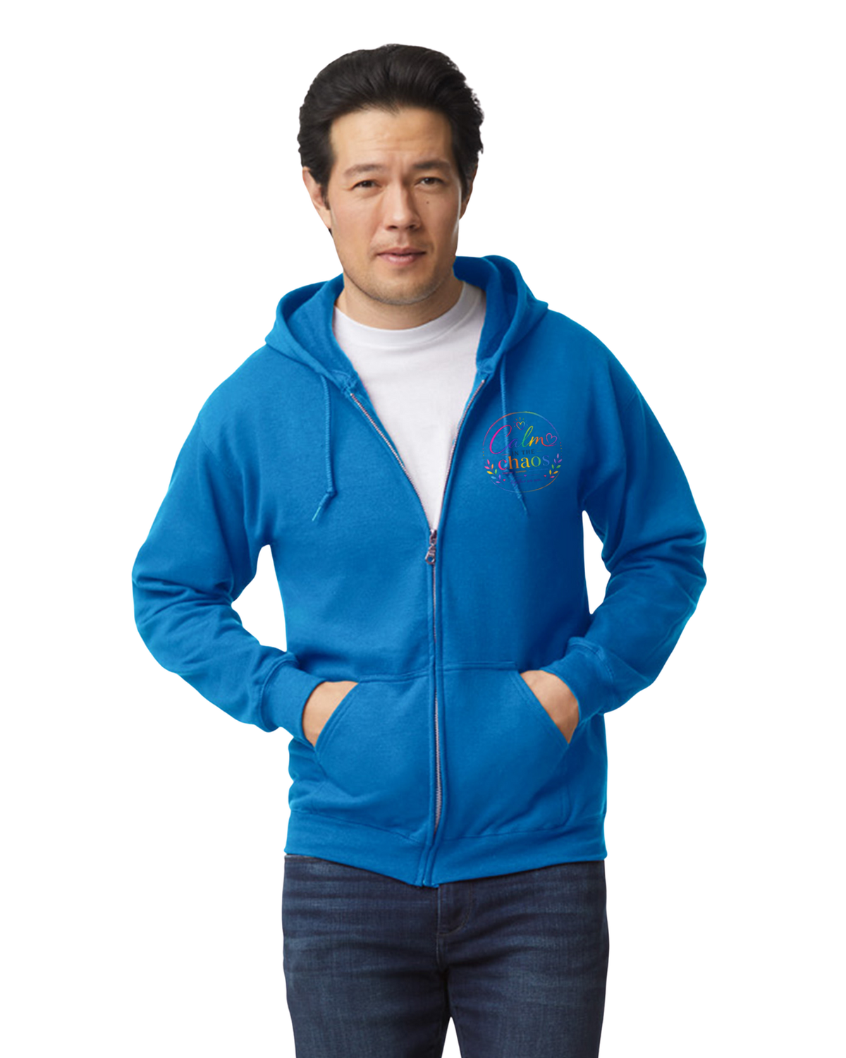Blue Calm in the Chaos Zip-Up Hoodie Adults