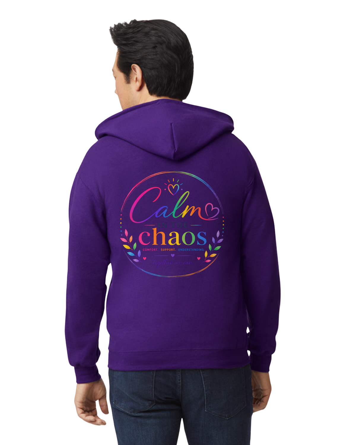 Purple Calm in the Chaos Zip-Up Hoodie Adults