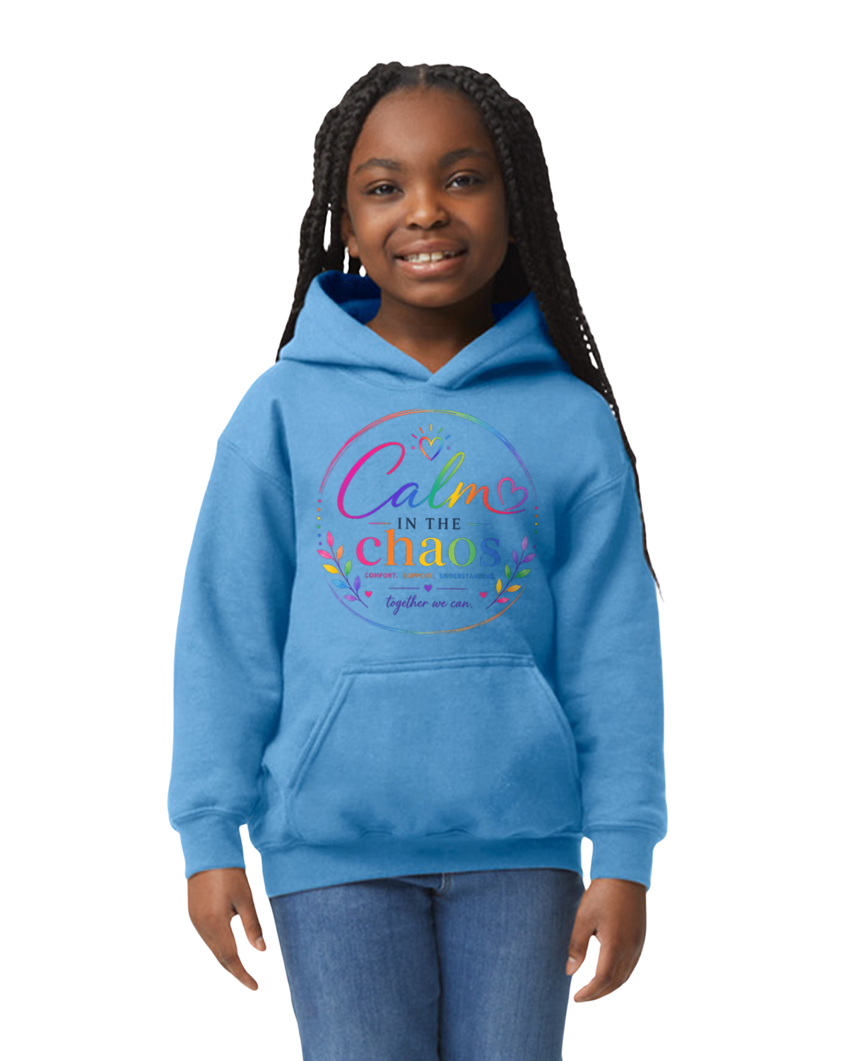 Blue Calm in the Chaos Youth  Hoodie