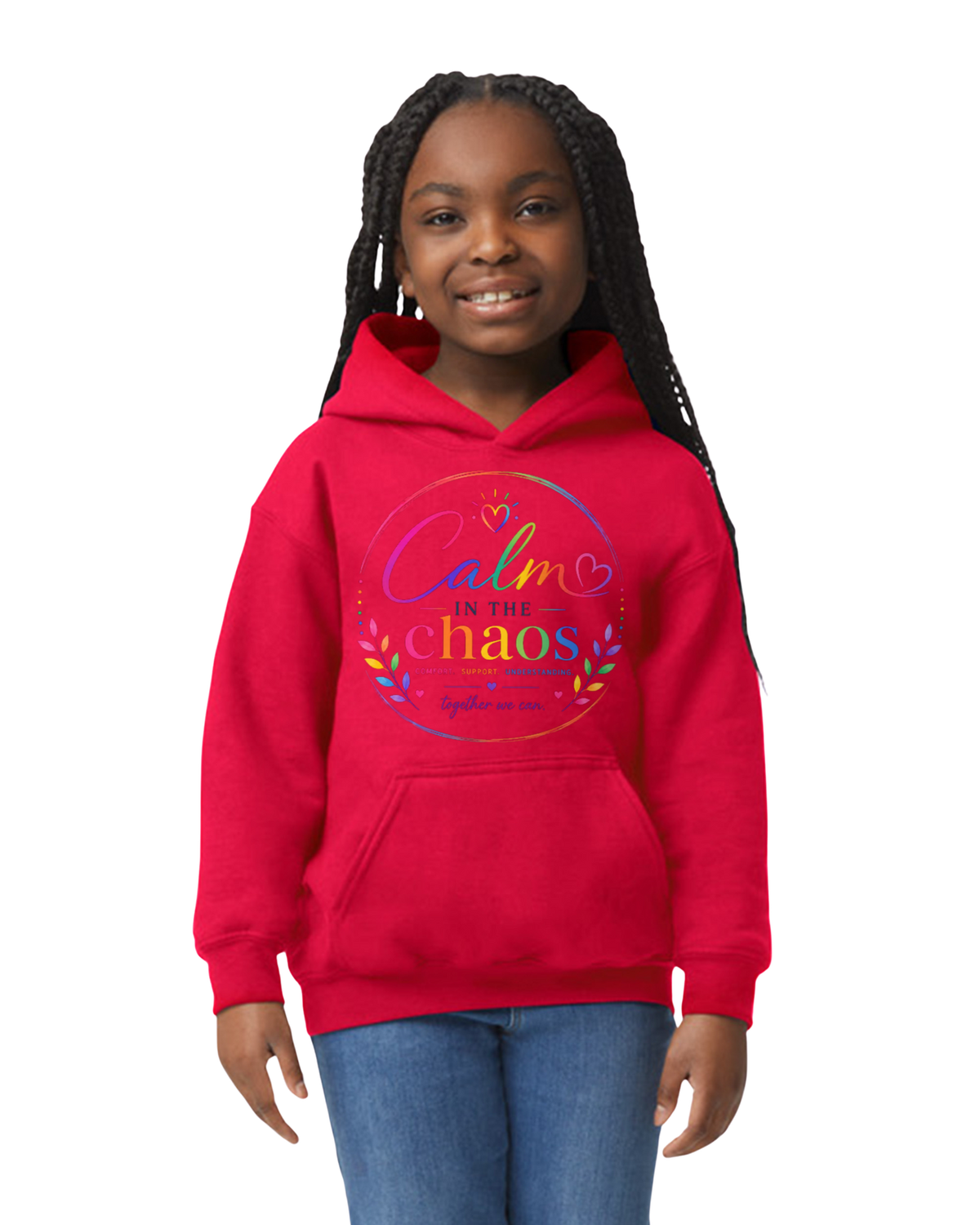 Red Calm in the Chaos Youth  Hoodie