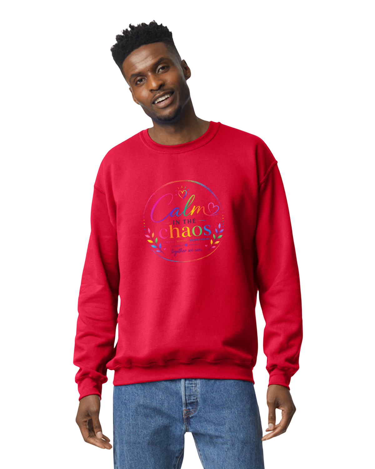 Red Calm in the Chaos Adult Crewneck